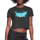 Manifest Malibu – Flowy Cropped Tee - deep heather