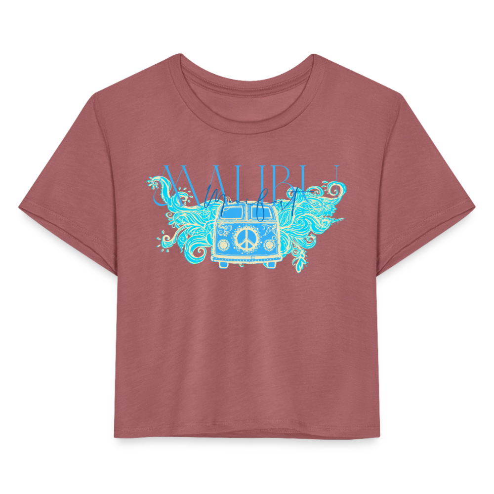 Manifest Malibu – Flowy Cropped Tee - mauve