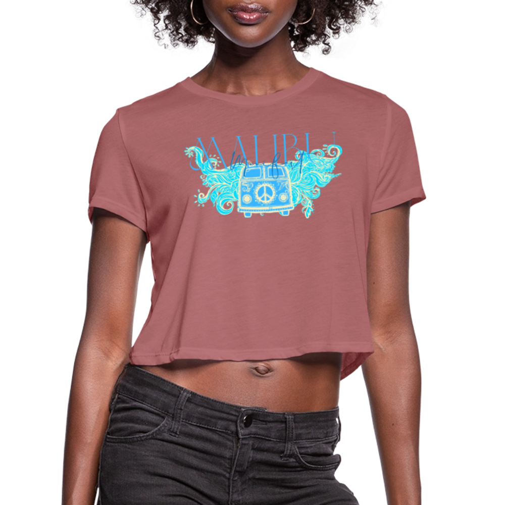 Manifest Malibu – Flowy Cropped Tee - mauve