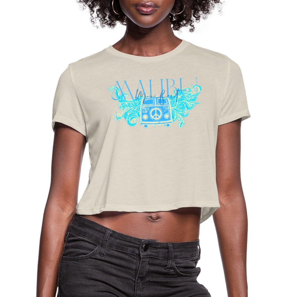 Manifest Malibu – Flowy Cropped Tee - dust