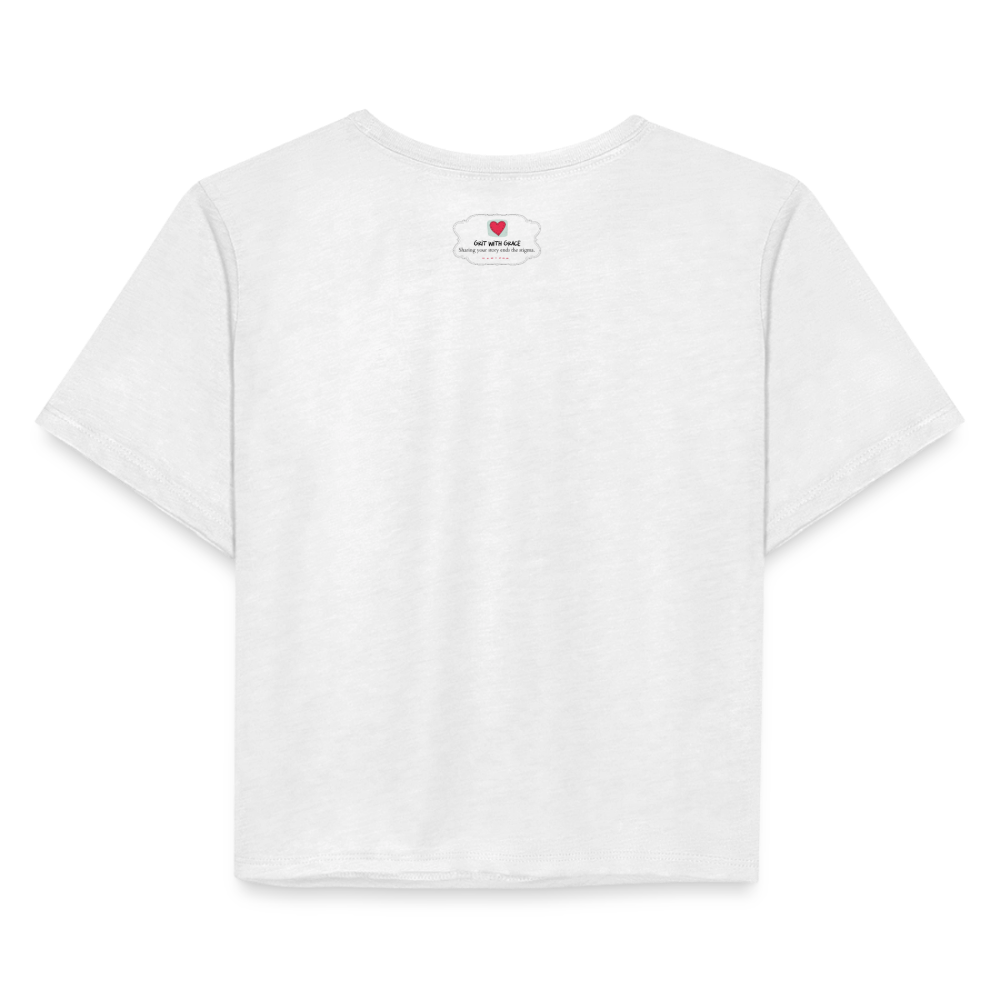 Manifest Malibu – Flowy Cropped Tee - white