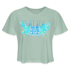 Manifest Malibu – Flowy Cropped Tee - dusty mint blue