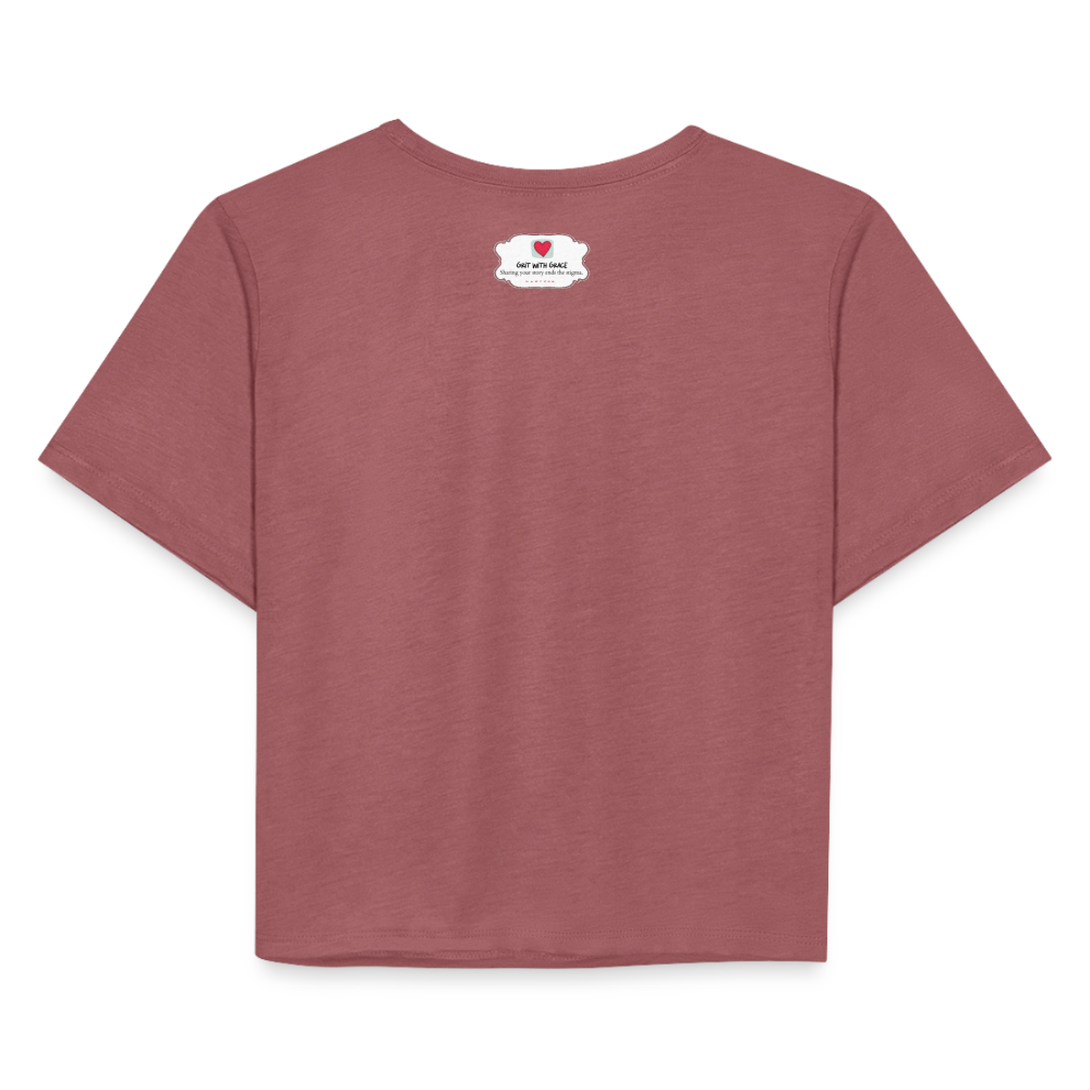 Manifest Malibu – Flowy Cropped Tee - mauve