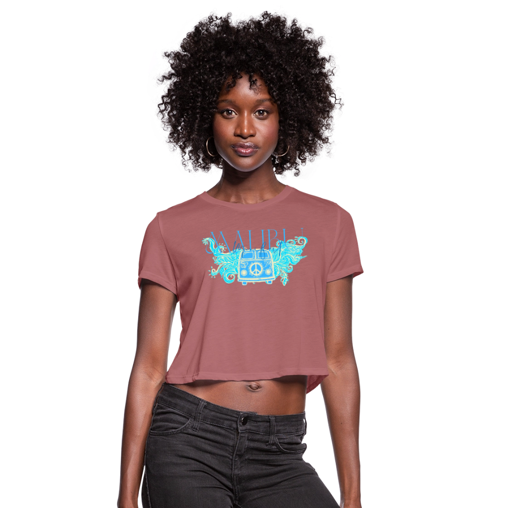 Manifest Malibu – Flowy Cropped Tee - mauve