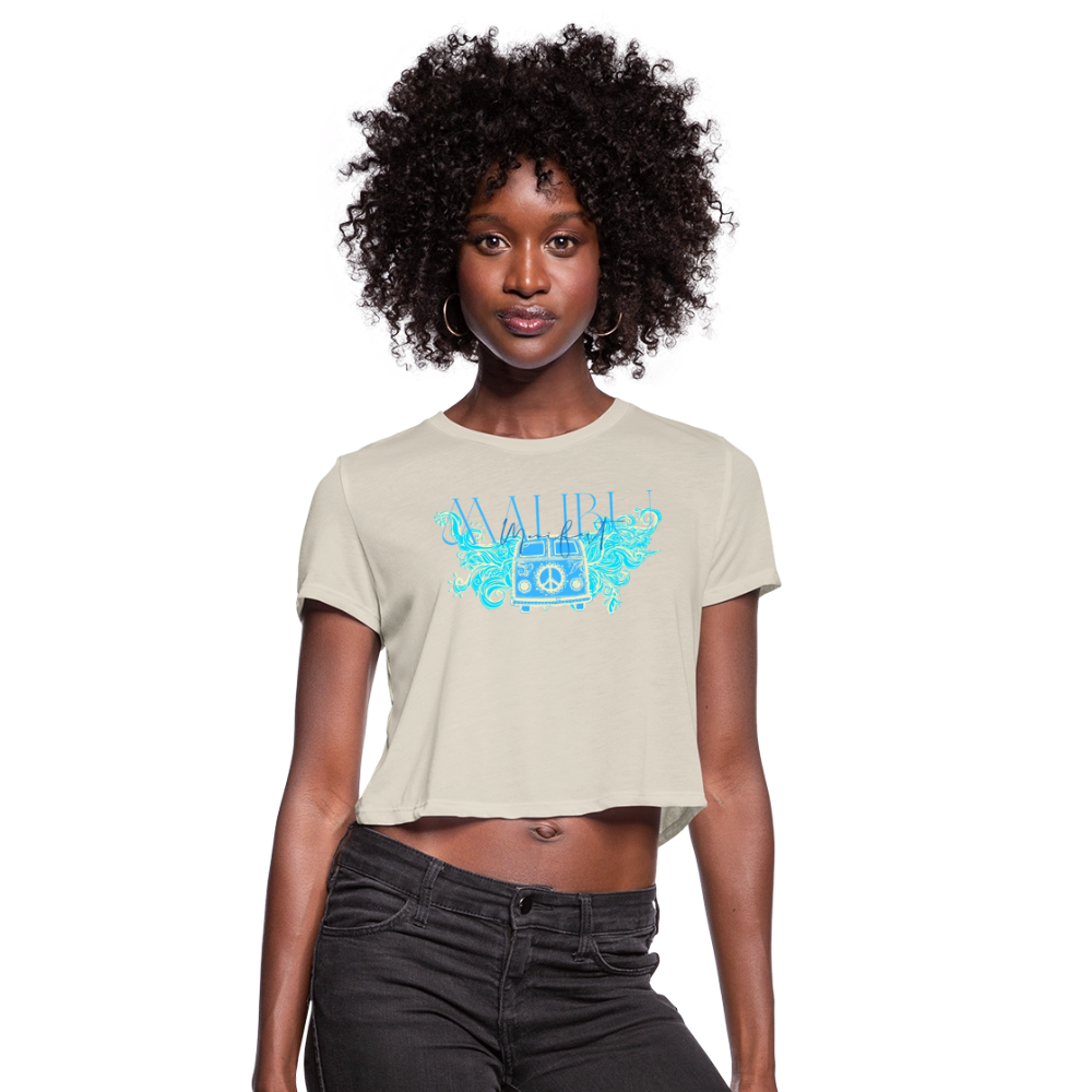 Manifest Malibu – Flowy Cropped Tee - dust