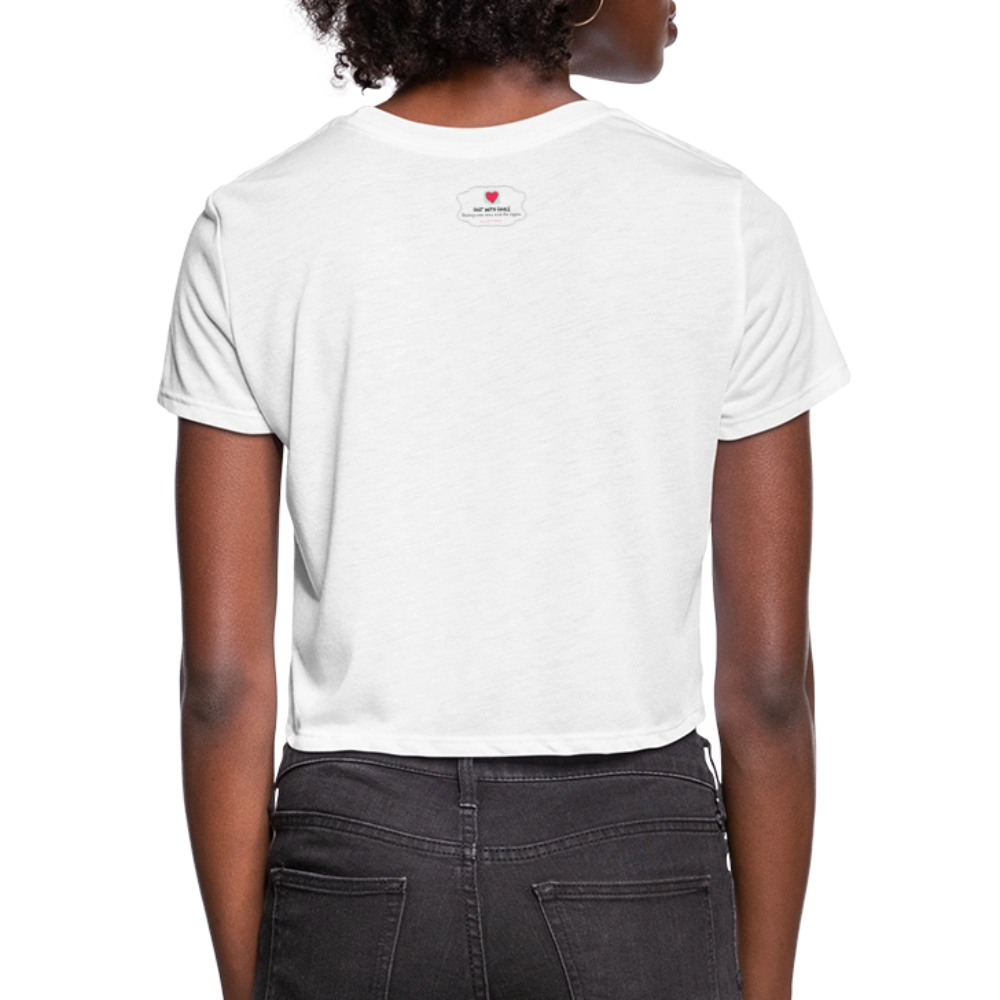 Manifest Malibu – Flowy Cropped Tee - white