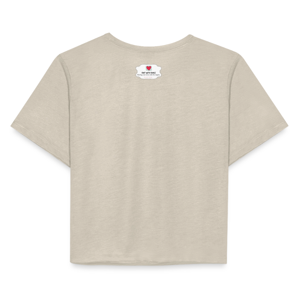 Manifest Malibu – Flowy Cropped Tee - dust