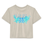Manifest Malibu – Flowy Cropped Tee - dust