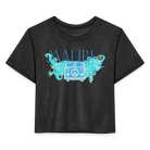 Manifest Malibu – Flowy Cropped Tee - deep heather