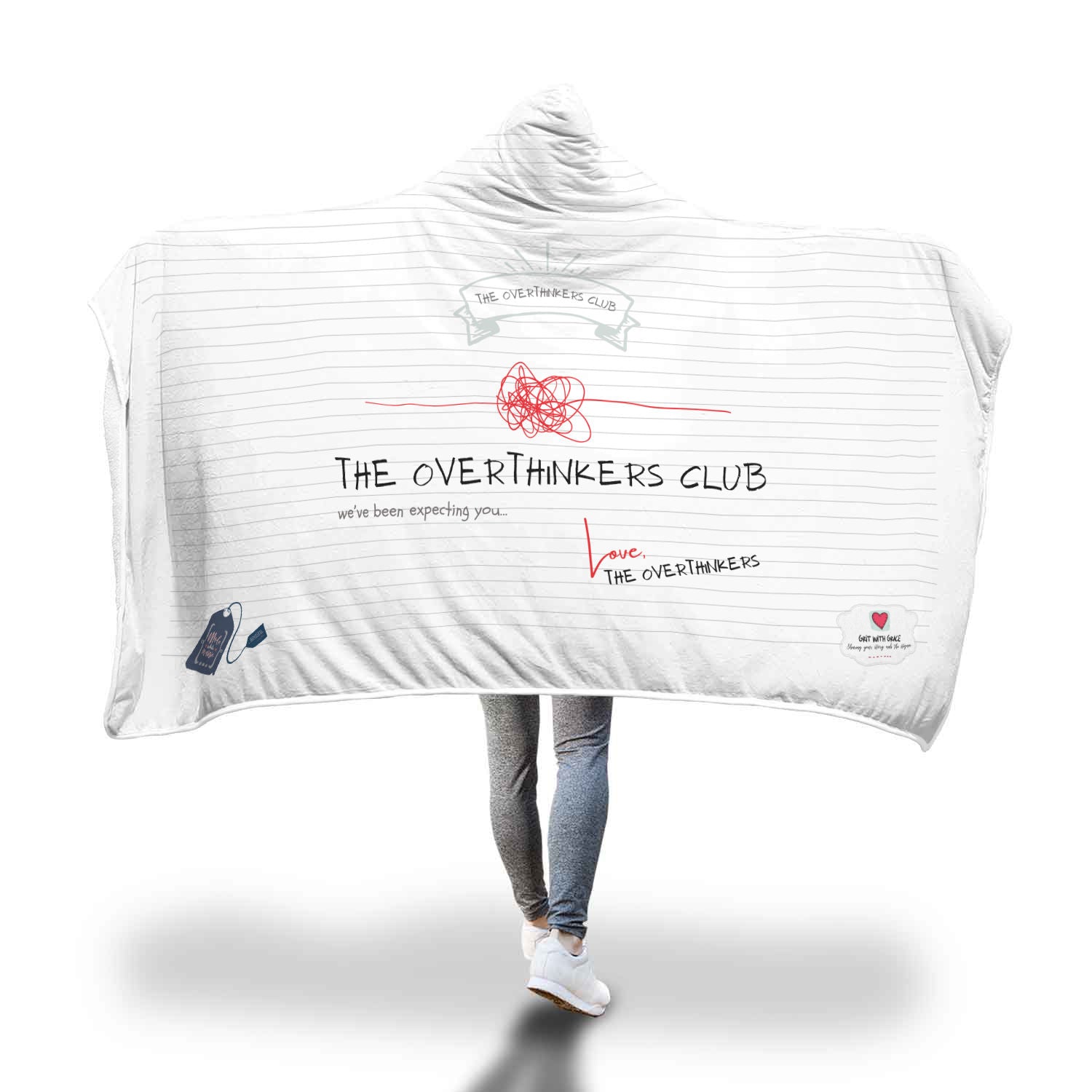 The Overthinkers Club Hooded Blanket